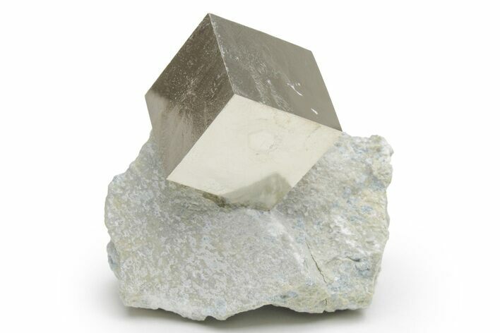 Natural Pyrite Cube In Rock - Navajun, Spain #218981